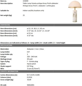 Veioza, lampa de masa design LUX Vaneta, alama antica 115044 HZ