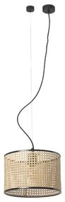 Lustra pendul moderna design natural MAMBO 32cm negru/ratan 64314-48