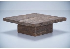 Masuta de cafea, natur, din lemn de stejar, aspect rustic, Country