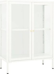 vidaXL Servantă, alb, 75x35x105 cm, oțel și sticlă