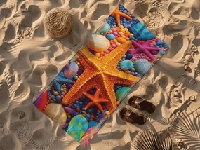 Prosop de plaja cu uscare rapida COLOR SEA colorat 70 x 140 cm, 100% microfibra