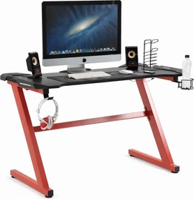 Birou gaming SIG 03R, sistem iluminare LED, bază metalică în formă de Z, picioare reglabile, 120x60x76 cm