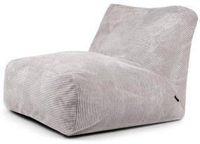 Fotoliu bean bag gri deschis cu tapițerie din catifea reiată Tube 100 – SLOWDOWN