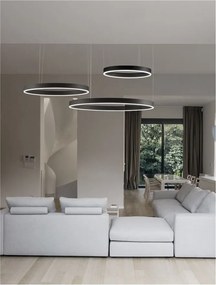 Lustra LED dimabila design circular MOTIF 3 ring negru