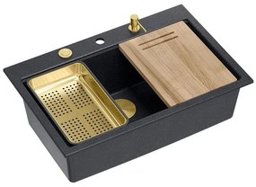 Chiuveta din granit MARC 110 WORKSTATION negru metalic