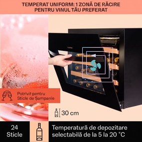 Klarstein Vinsider 24 Built-In Uno, vinotecă, 1 zonă, 24 de sticle, EEK G