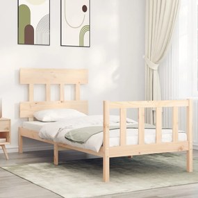 3193321 vidaXL Cadru de pat cu tăblie, 90x200 cm, lemn masiv