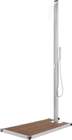 vidaXL Duș de grădină cu bază maro, 225 cm, oțel inoxidabil