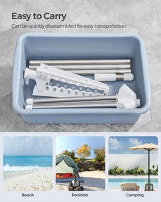 Cuier Multifunctional cu Brate Retractabile Songmics Gri 67x67x150 cm