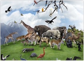 Tablou - Animale pe insulă (70x50 cm)