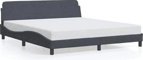vidaXL Cadru de pat, Dover, gri închis, 180x200 cm, catifea
