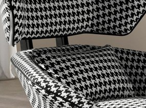Fotoliu pivotant design LUX, Tesatura Alb-Negru, Armchair