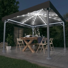 Pavilion cu siruri de lumini LED, antracit, 300x300cm aluminiu Antracit
