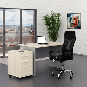 Set mobilier birou SimpleOffice 1, 120 cm, stejar deschis / gri