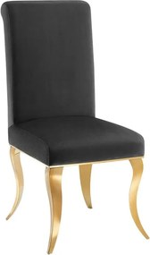 Set 2 scaune Modern Barock, auriu/ catifea neagra