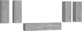 vidaXL Set dulapuri TV, 6 piese, gri sonoma, lemn prelucrat