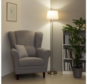 Brilagi - Lampă LED de podea CERIA, 1xE27/40W/230V, Ø 30 cm, bej/crom mat