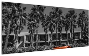 Tablou - Mașină roșie, retro (120x50 cm)