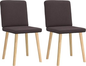 vidaXL Scaune de masă, 2 buc., maro închis, material textil
