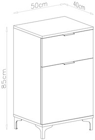 Mazzoni Comodă LANA K-50S Bej (Șampanie) - DULAP VERTICAL CU SERTAR