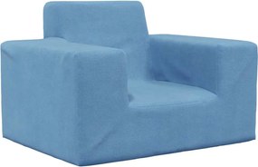 vidaXL Canapea pentru copii, albastru, pluș moale