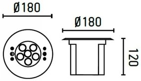 Corp de iluminat LED RGB încastrat de exterior FARO 70456 EDEL LED/18W/24V IP68