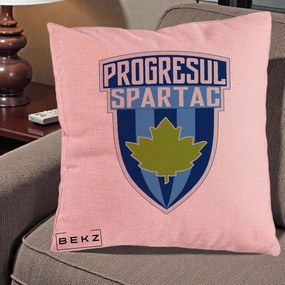Perna Personalizata Progresul Spartac Fotbal, 40x40 cm, Roz, Husa Detasabila, Perna Inclusa, BEKZ®