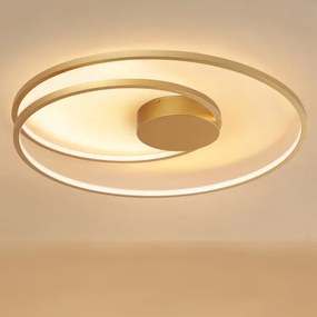Brilagi-LED Lampă de tavan dimmabilă TWISTER, LED 105 W, 230 V, Ø 100 cm, auriu + telecomandă