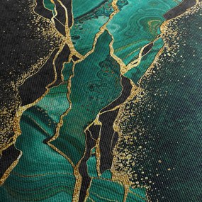Tablou - Marmorat, petrol-auriu (90x60 cm)
