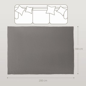 HOMCOM Covor living 200 x 140 cm, covor cu fire lungi, lavabil la mașină, antiderapant, din blană sintetică, gri deschis | Aosom Romania