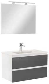 Mobilier complet de baie Vario Forte 80 alb-antracit