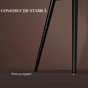 HOMCOM Set 2 Scaune de Dining Tapițate în Stil Nordic cu Brațe și Picioare din Oțel, 54x57x80 cm, Maro | Aosom Romania