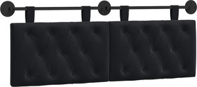 vidaXL Cap de pat suspendat Pe perete Negru 150 x 55 x 7 cm Catifea