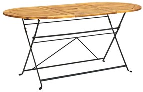 vidaXL Masă de grădină, 160x85x74 cm, lemn masiv de acacia, oval