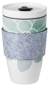 Cană de voiaj din porțelan Villeroy &amp; Boch Like To Go, 350 ml, verde - alb