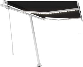 vidaXL Copertină automată cu senzor vânt & LED, antracit, 350x250 cm