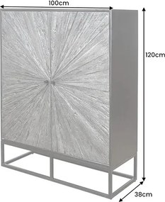 Comoda inalta design industrial vintage Barracuda 120cm, maro