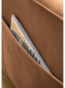 Fotoliu portocaliu/maro cu tapițerie din catifea reiată Lofty Lilly – Miuform