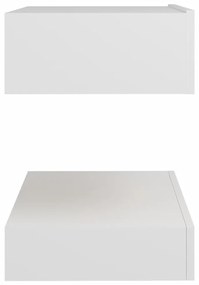Noptiere cu LED, 2 buc., alb, 60x35 cm, lemn prelucrat 2, Alb