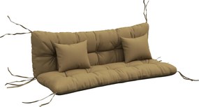 Outsunny Set de 4 perne de șezut, 150x50 cm repelent la apă perne de scaun cu benzi de prindere, 10 cm grosime bronz | Aosom Romania