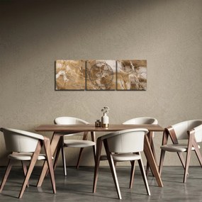 Tablou - Abstract maro (cu ceas) (90x30 cm)