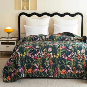 Cuvertura de pat MYSTIC GARDEN verde inchis Dimensiune: 170 x 210 cm