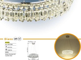 Lustra suspendata LED cu cristale K9 DIANN
