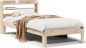 vidaXL Cadru de pat cu tăblie, 100x200 cm, lemn masiv de pin