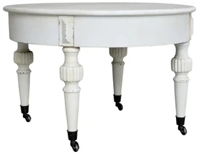 Măsuță de cafea pe roți, shabby chic, crem antichizat, Marie Antoinette