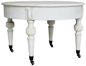 Măsuță de cafea pe roți, shabby chic, crem antichizat, Marie Antoinette