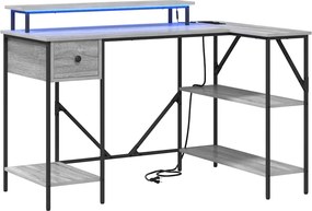 vidaXL Birou cu sertar Gri Sonoma 120 x 79 x 86,5 cm Lemn compozit