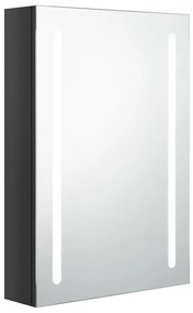 326496 vidaXL Dulap de baie cu oglindă și LED, negru strălucitor, 50x13x70 cm