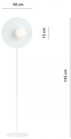 Lampadar modern alb cu glob de sticla alb Oslo
