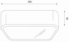 Plafonieră OAK SQUARE 2xE27/15W/230V 35x35 cm stejar